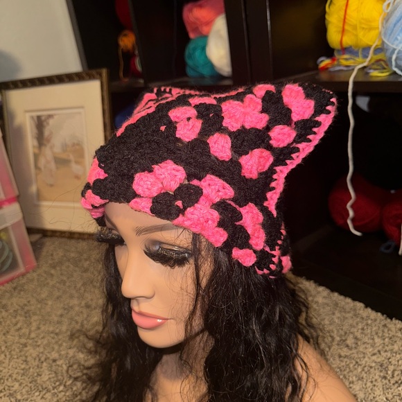Crochet Cat Ear beanie - Picture 2 of 3